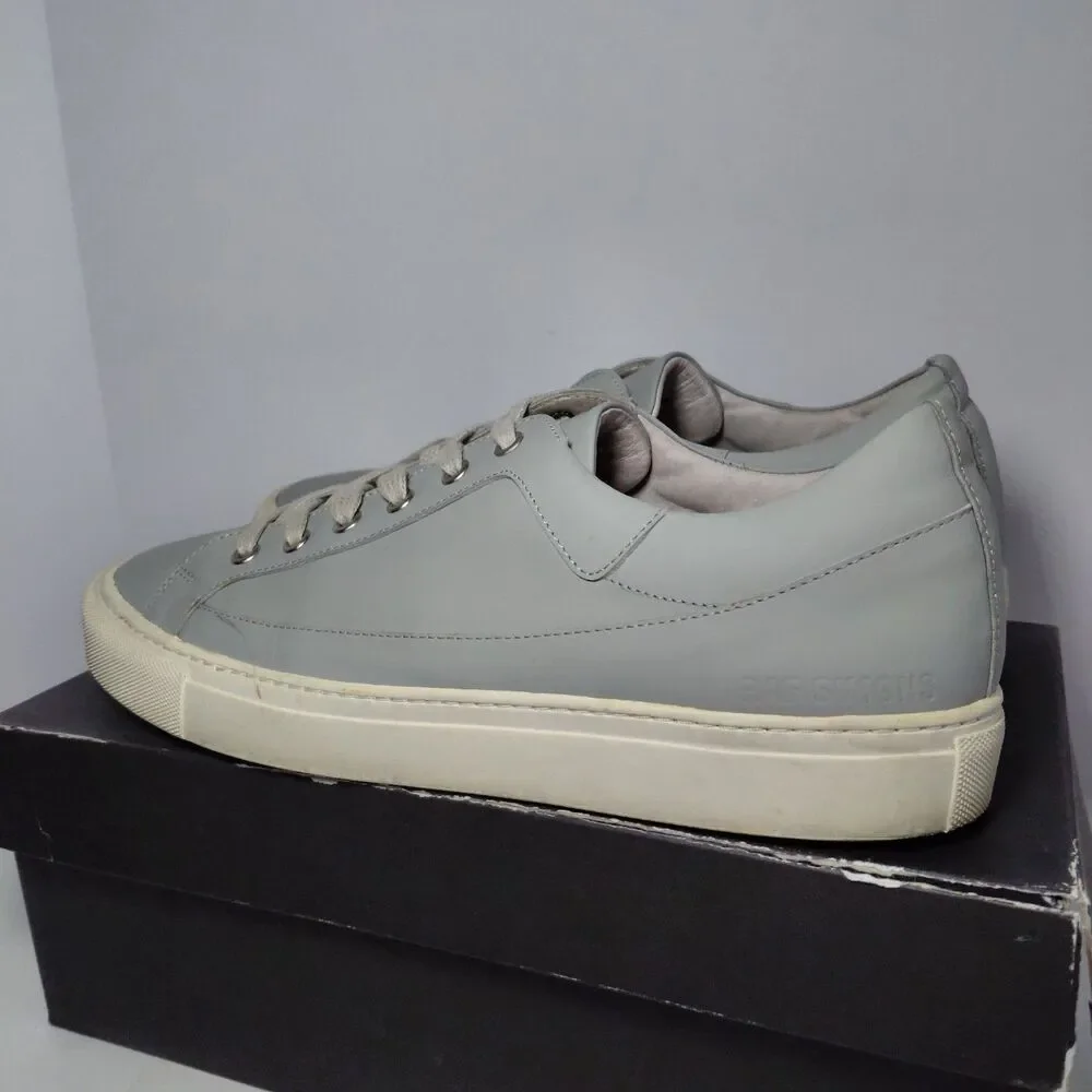 Raf Simons Leather Low-Top Designer Light Gray Sneakers Men's Size 11 - EU 44